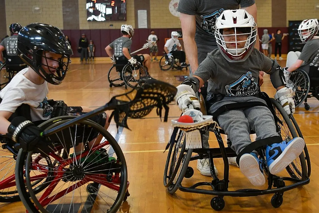 Youth players in wheelchairs