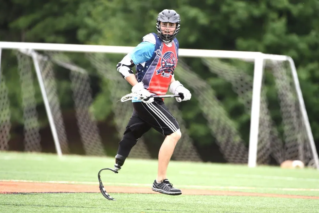Adaptive lacrosse player