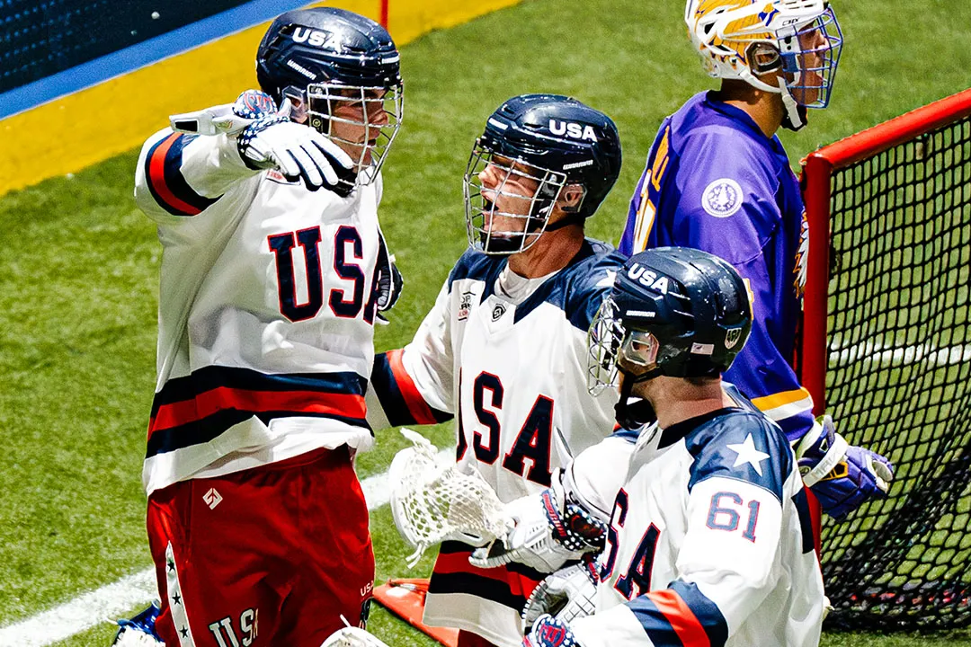 usa men's box team celebrates a goal