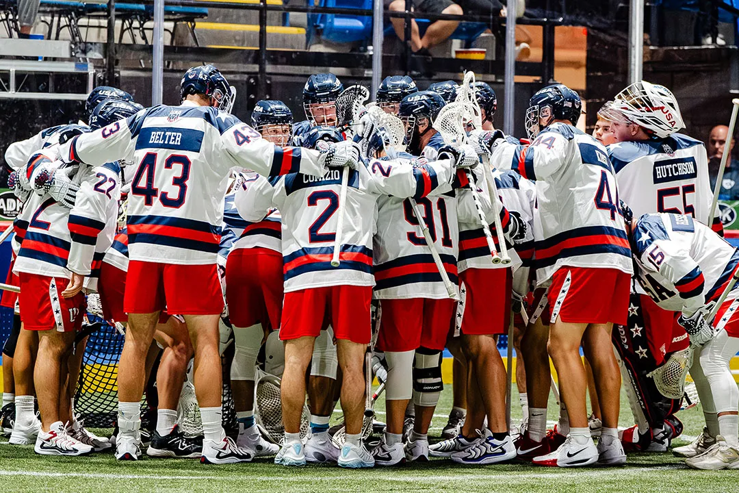 U.S. Men's Box Group huddle