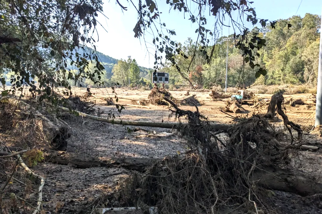 Storm-ravaged playing field