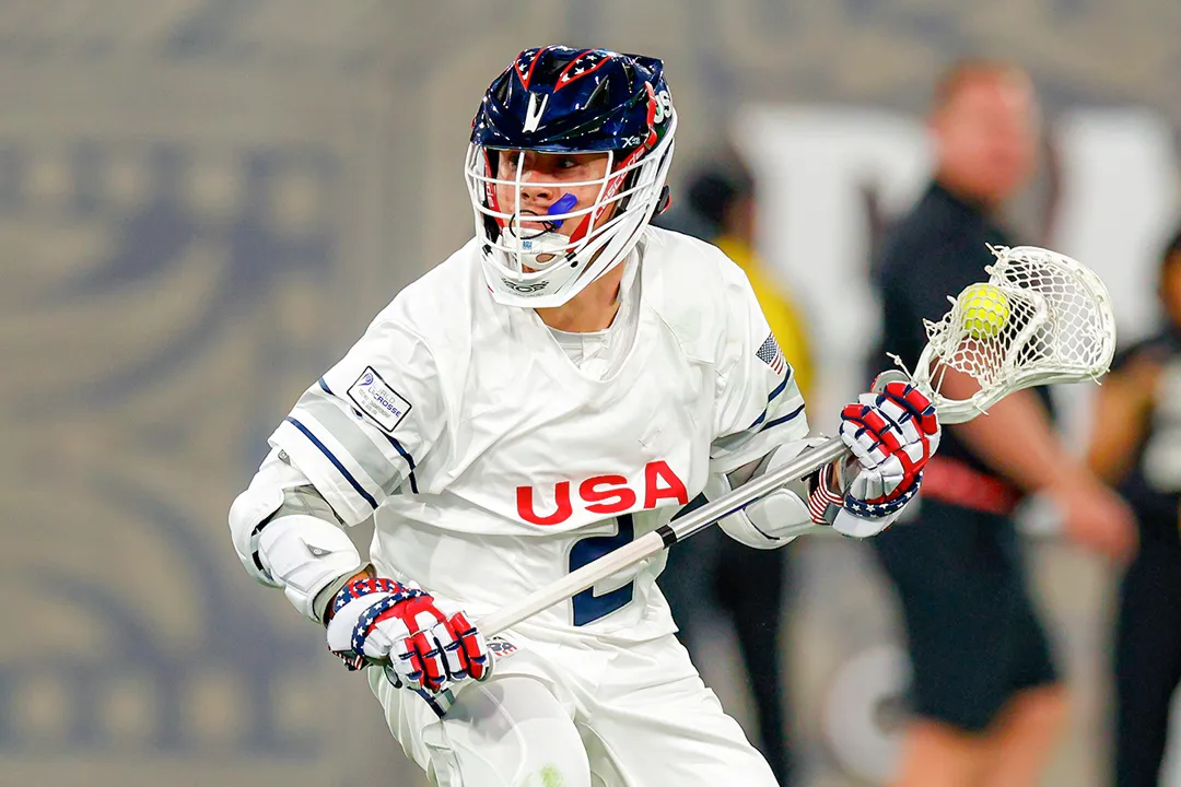 Michael Sowers in action at the 2023 World Lacrosse Men's Championship in San Diego