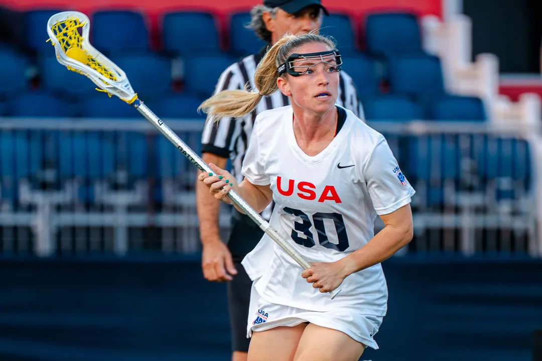 USA women's lacrosse player Ally Kennedy in action