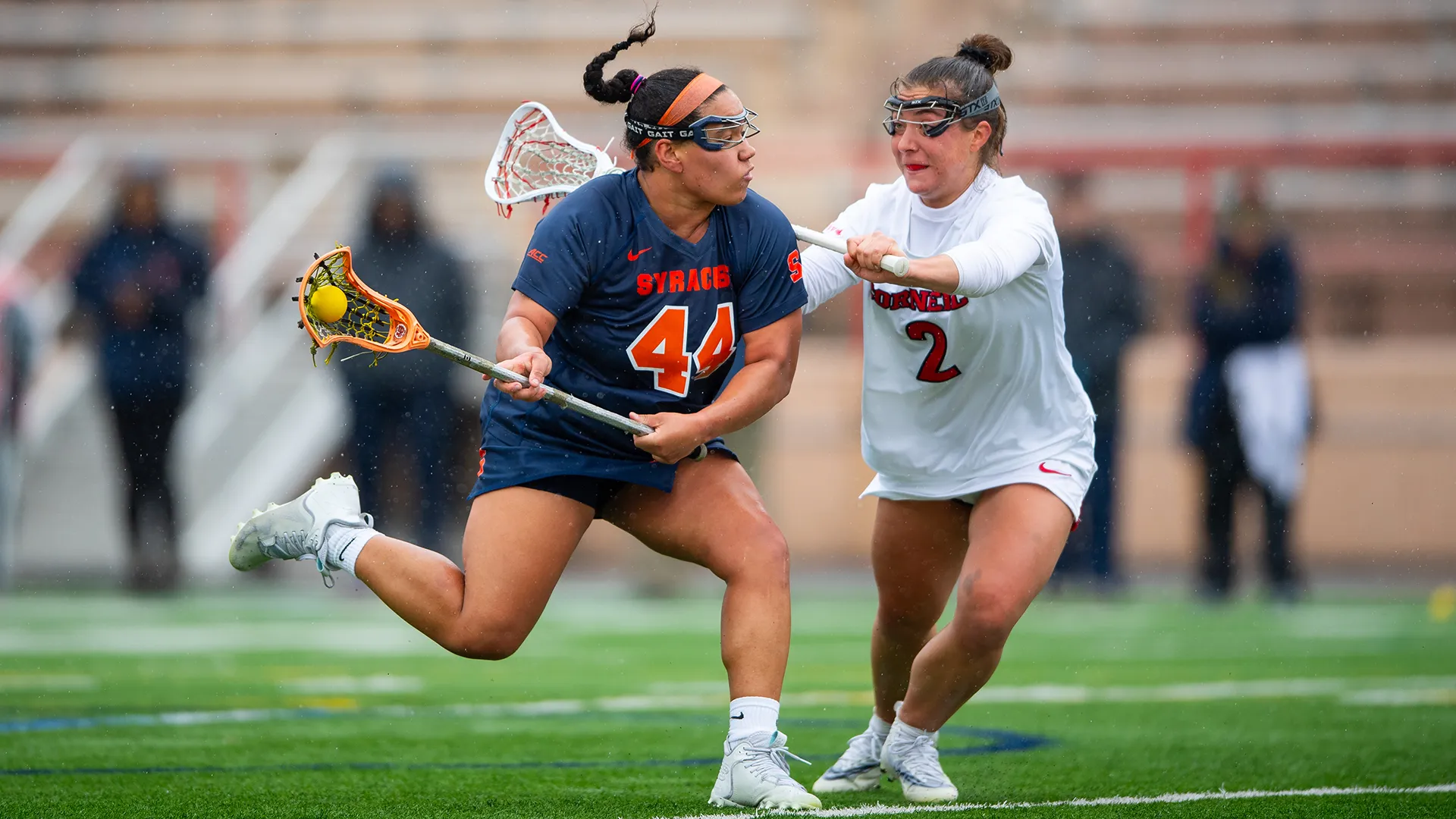 Syracuse's Emma Ward dodges a Cornell defender during a regular season game last spring.