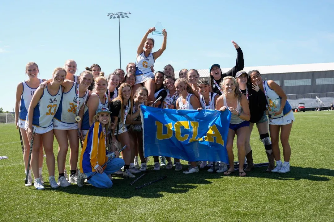 UCLA celebrates its 2024 WCLA title.
