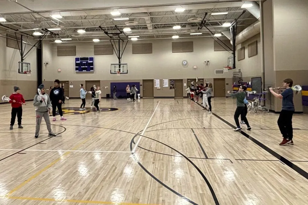 Middle school physical education class in Iowa