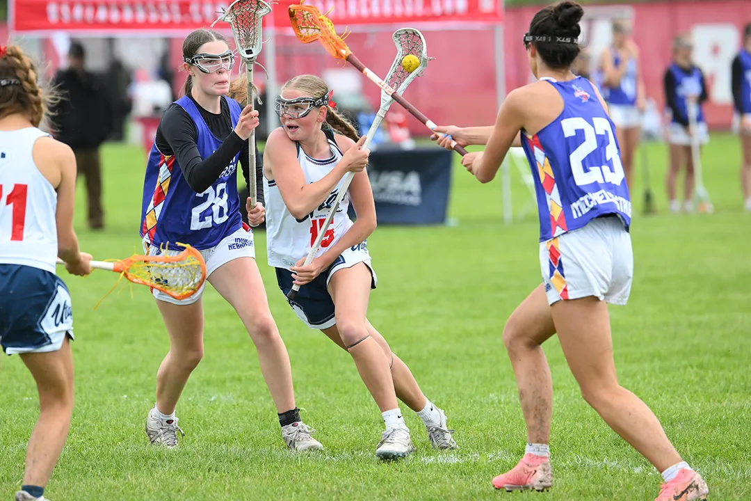 Players from Iowa and Utah at the USA Lacrosse Women's National Tournament