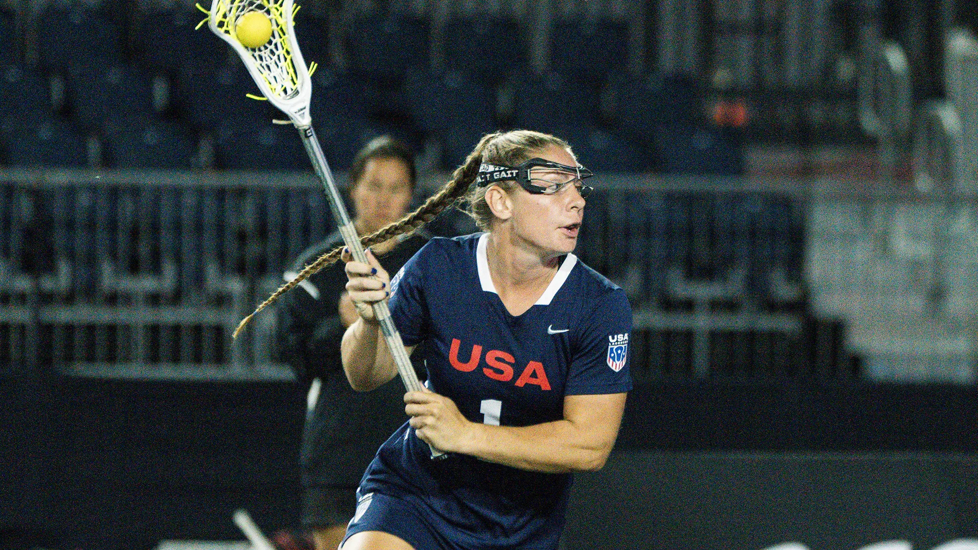 Cassidy Weeks cradles the ball during the USA Lacrosse Experience in 2024.