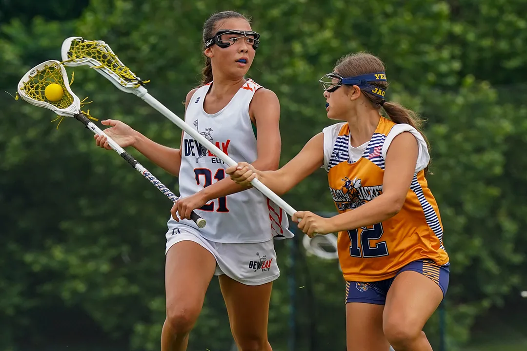 Players from DEWLAX and the Yellow Jackets in action at the 2025 USA Lacrosse Youth Nationals