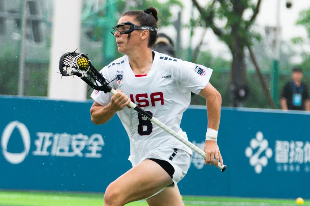Charlotte North races up the field in transition during The World Games