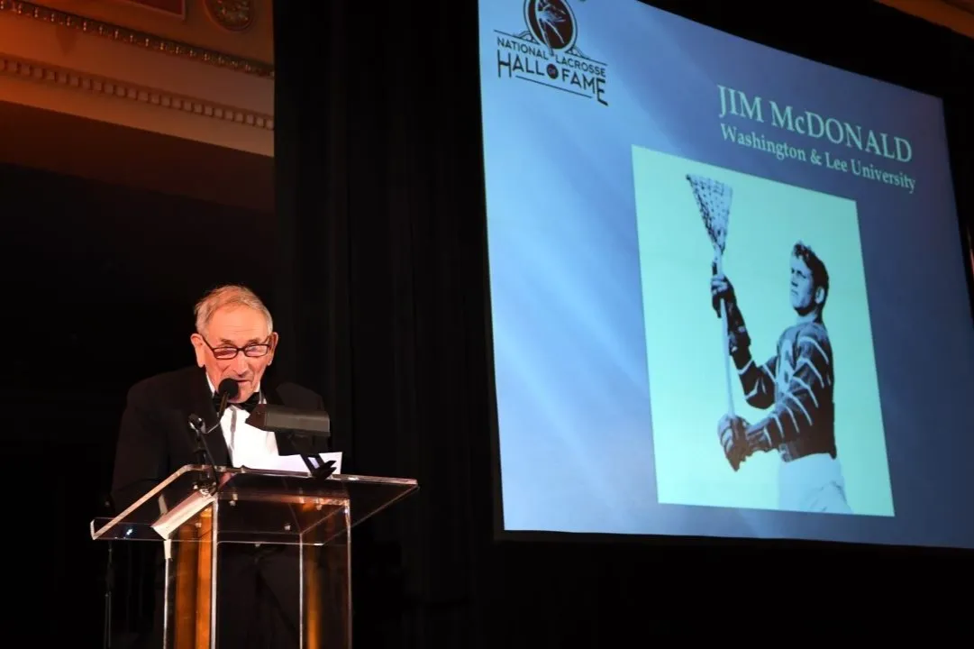 Jim McDonald at his Hall of Fame induction.