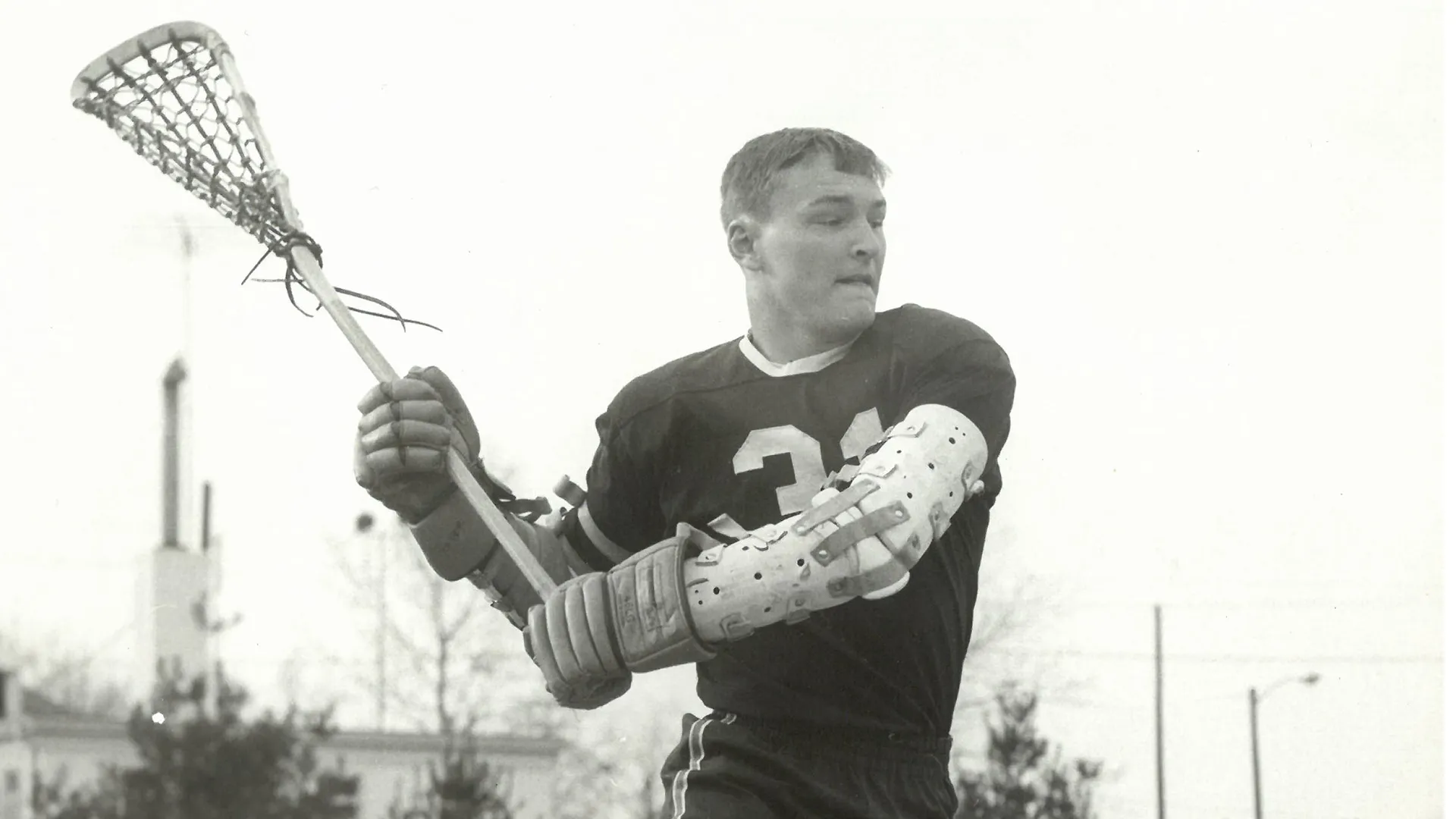 Jim Potter jumps for a shot during a photo shoot at the University of Virginia