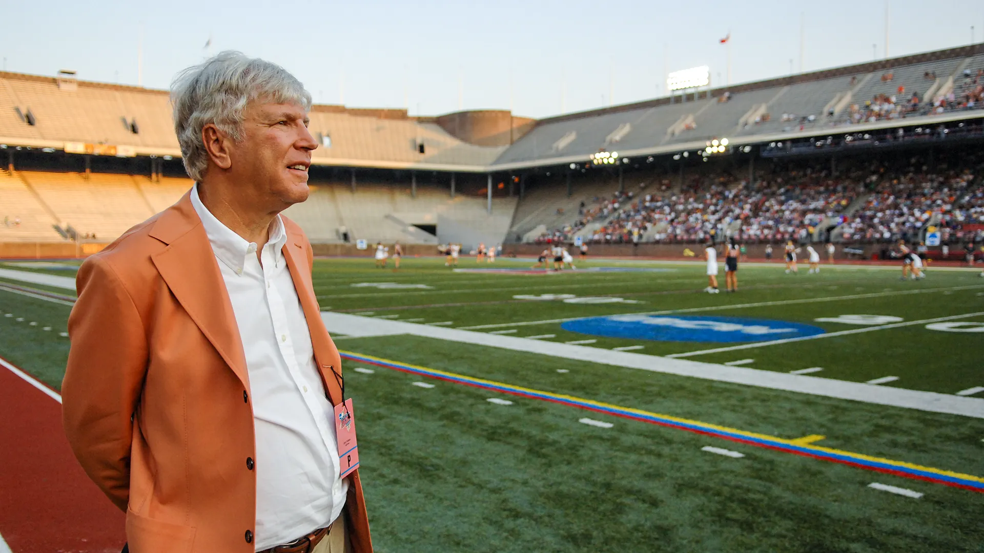 Renowned engineer and mathematician Larry Feldman at the 2007 NCAA women's lacrosse final four at Penn