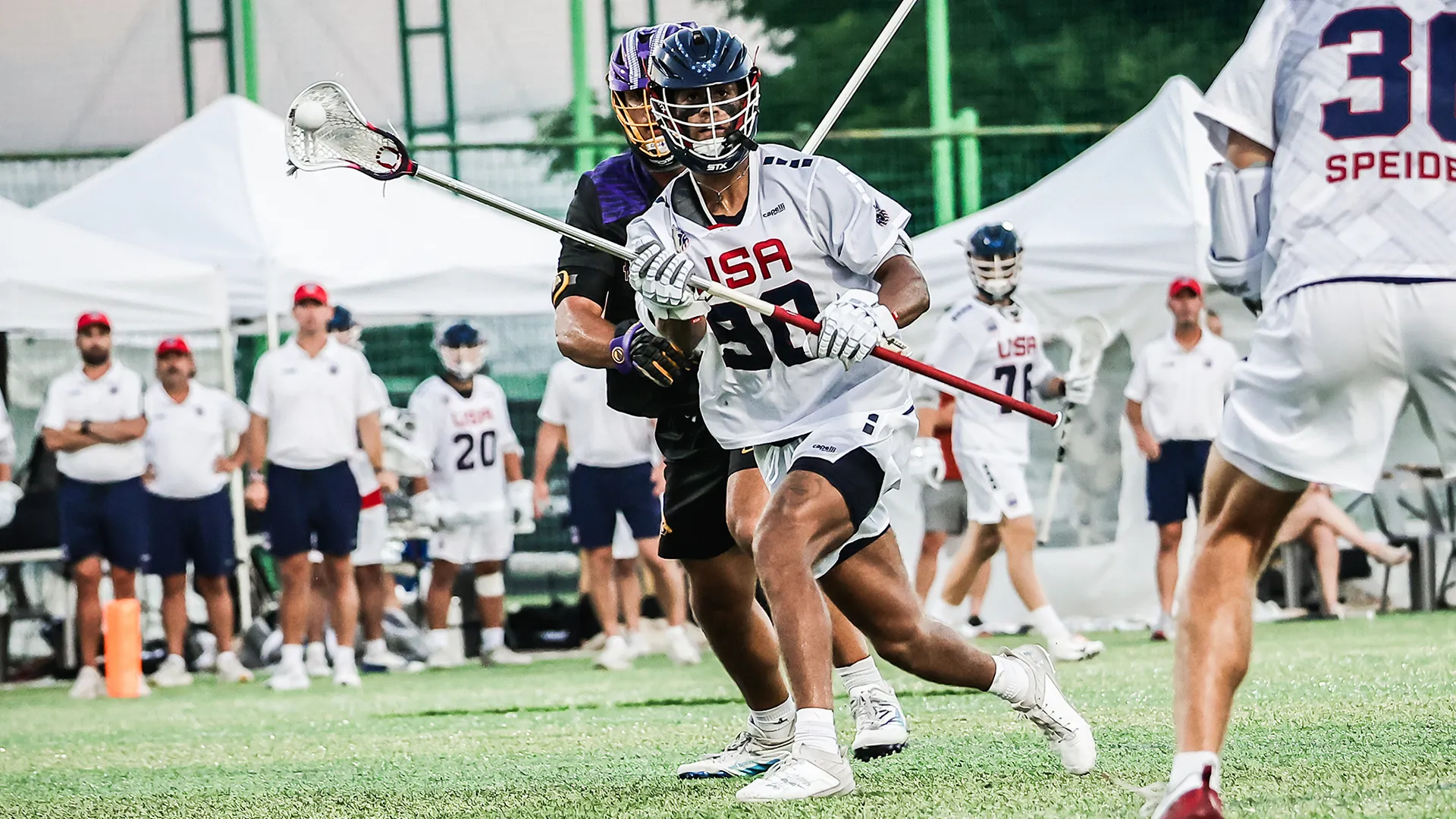 Shawn Lyght carries the ball during a game at the 2025 U20 world championship