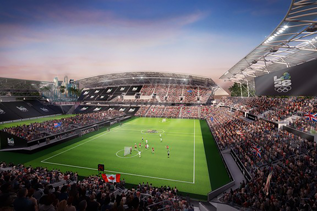 Rendering of lacrosse venue for 2028 Summer Olympics in Los Angeles