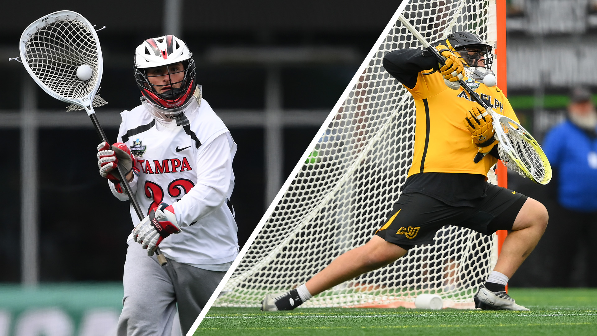Tampa's Connor Theriault and Adelphi's Dylan Renner