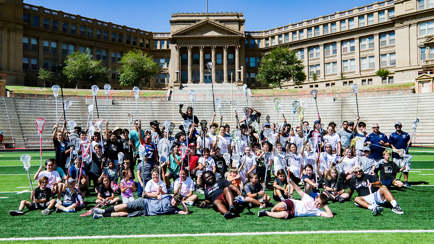 Group participants photo at a USA Lacrosse clinic in El Paso.