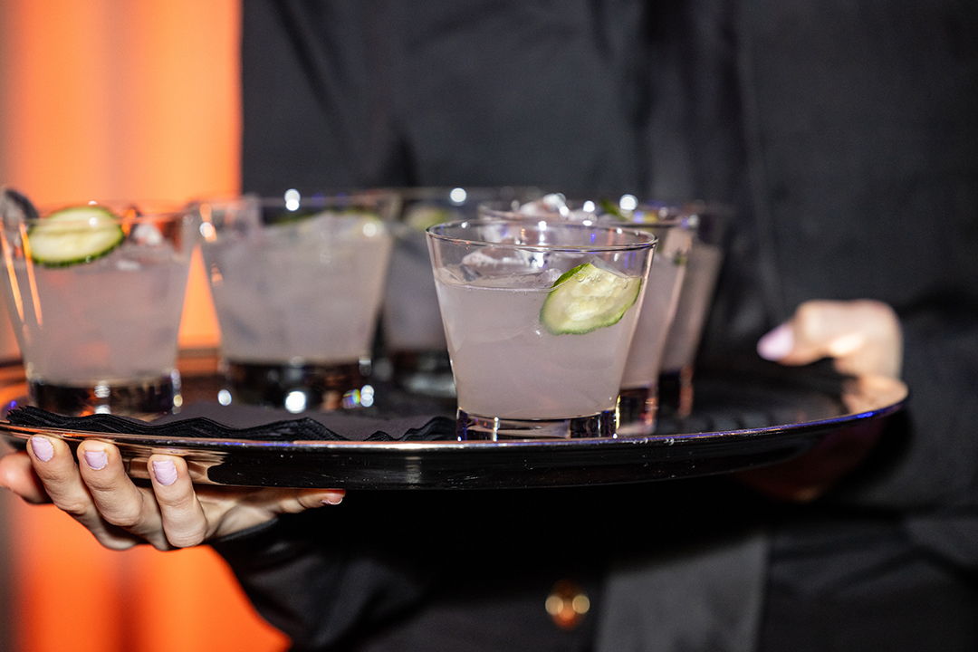 Drinks on a tray