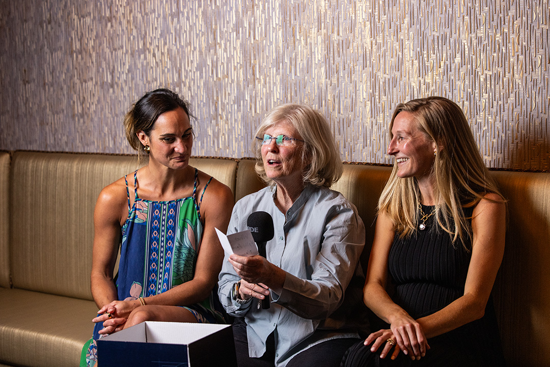 Cindy Timchal in a small group interview setting