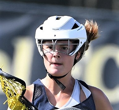 Close up photo of approved women's lacrosse headgear