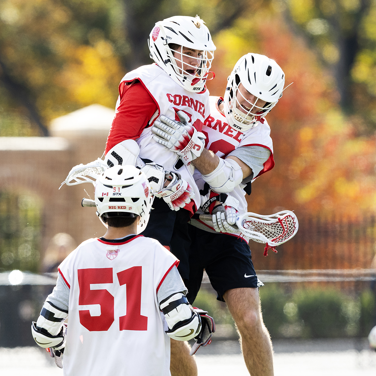 Action photo from Cornell - Maryland men's lacrosse scrimmage