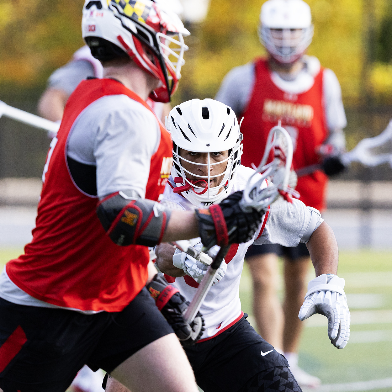 Action photo from Cornell - Maryland men's lacrosse scrimmage