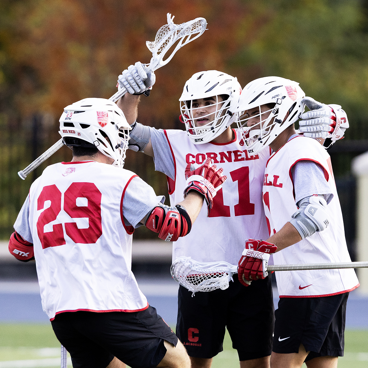 Action photo from Cornell - Maryland men's lacrosse scrimmage