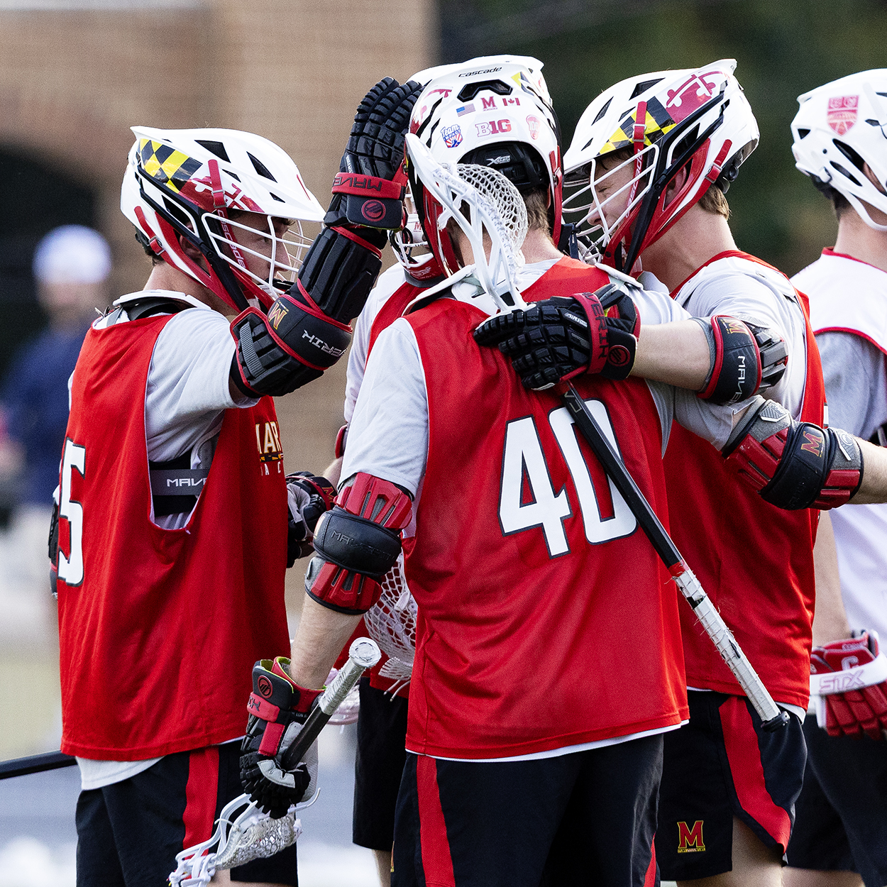Action photo from Cornell - Maryland men's lacrosse scrimmage