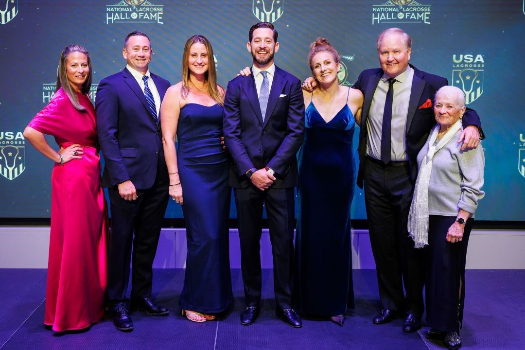 Group photo of National Lacrosse Hall of Fame Class of 2025 inductees