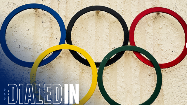 The Olympic rings.