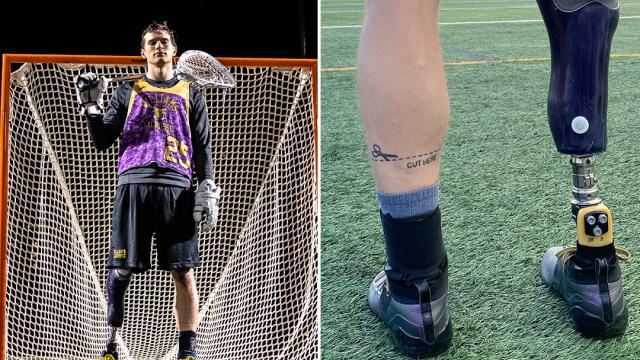 Ephs goalie Matt Freitas says losing his leg only made him work harder.