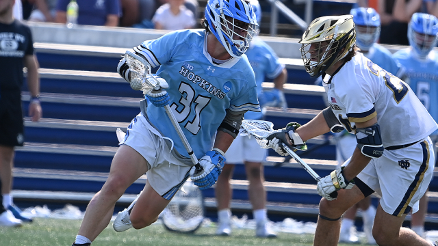 Russell Melendez (pictured) and Jacob Angelus form a formidable 1-2 punch for Johns Hopkins.