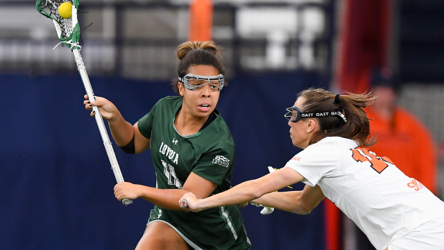 Loyola women's lacrosse player Sydni Black in action at Syracuse