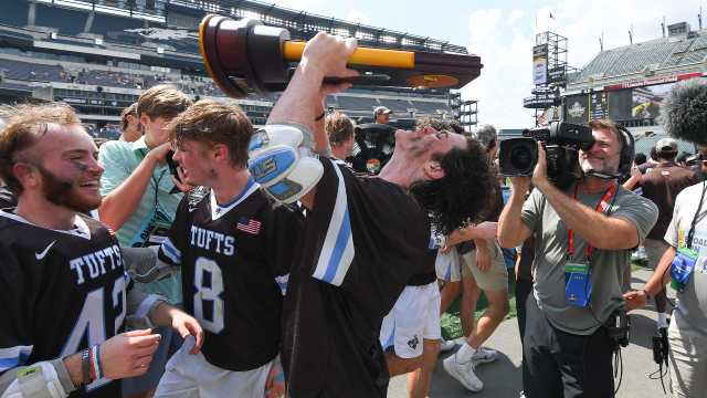Tufts men's lacrosse title celebration