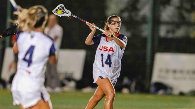 Emma LoPinto in action against Germany