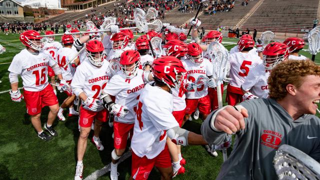 Cornell celebrates a win