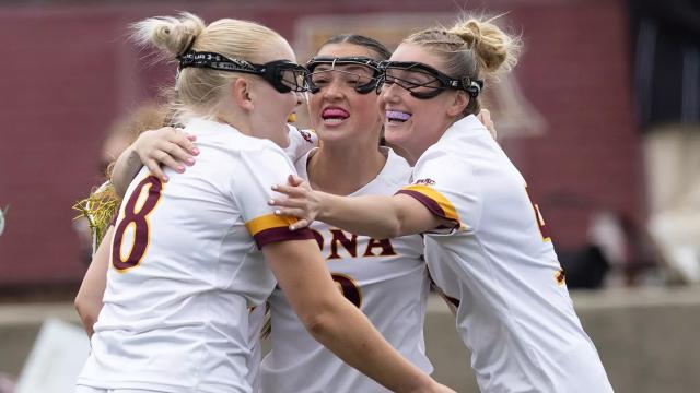 Iona celebrates a goal