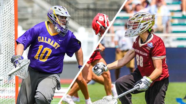 UAlbany's Blaze Riorden and Boston College's Shea Dolce