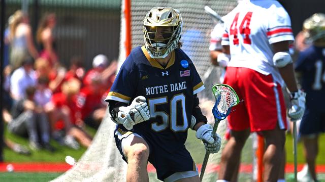 Chris Kavanagh flexes after a goal in Notre Dame's victory over Ohio State.