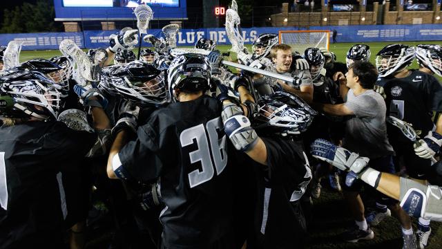 Georgetown men's lacrosse celebration