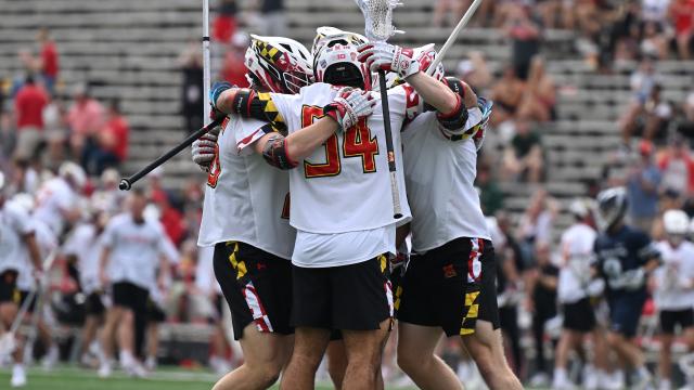 Maryland men's lacrosse group huddle