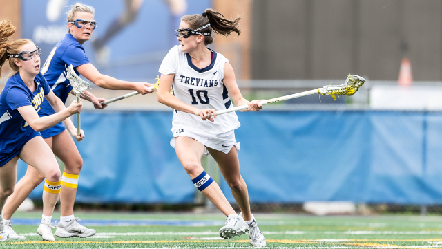 New Trier (Ill.) midfielder Ellie Bornhoeft with the ball during the sectional championship game
