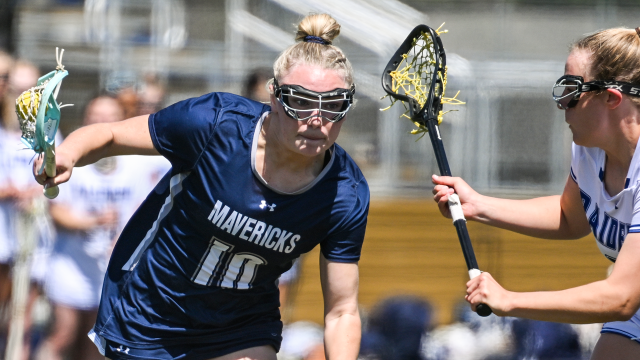 Manchester Valley (Md.) midfielder Emma Penczek races up the field against a Leonardtown (Md.) defender during a game earlier this spring.
