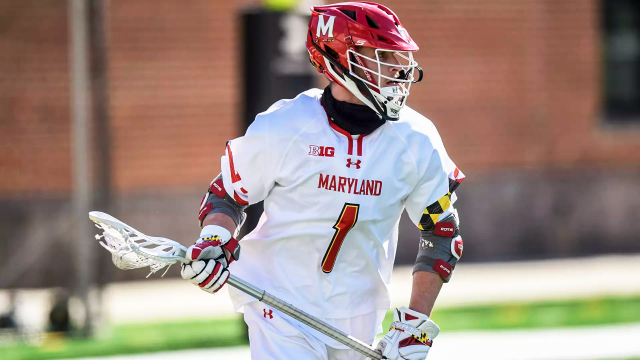 Jared Bernhardt depicted during his senior season playing lacrosse at Maryland
