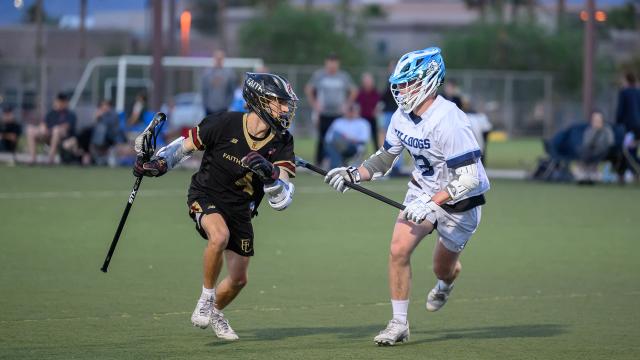 High school boys lacrosse players from Faith Lutheran and Centennial in Nevada