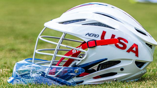 STX Aero helmet on the grass with USA lettering