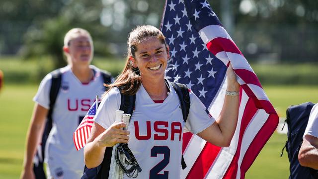 Sam Apuzzo with the American Flag as the PALA championship