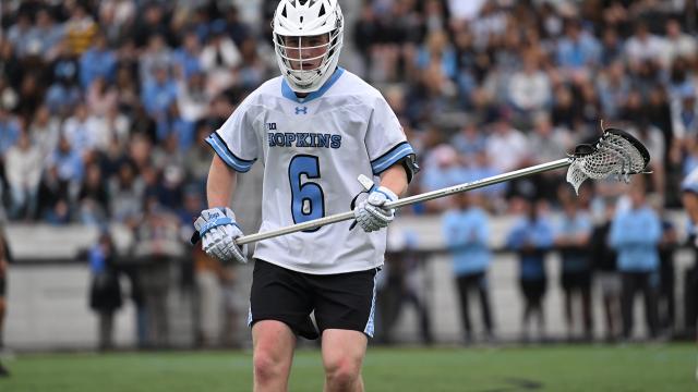 Johns Hopkins' Quintan Kilrain locks in on defense against Ohio State