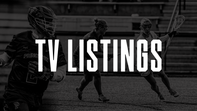 TV Listings graphic with college lacrosse action photos in background