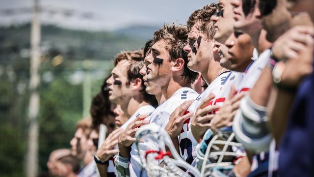 U.S. Men's U20 players lined up for the national anthem with hands over hearts